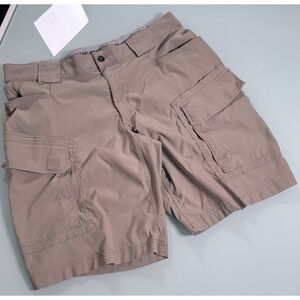 Duluth Solid Tan Nylon Blend Mens Cargo Chino Stretch Shorts - 38